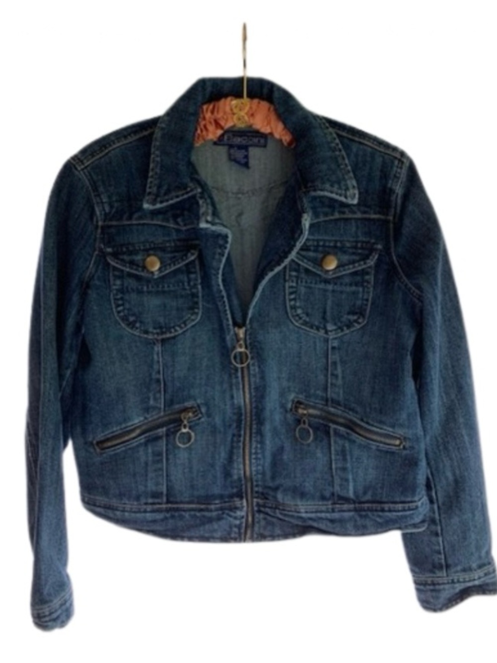 Baccini Blue Denim Zip Pockets Jacket with Ring Pulls
